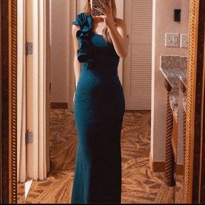 Diana Formal One Shoulder Ruffle Dress